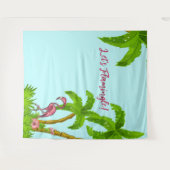 Tropischer Flamingo und Blume Tapestry Wandteppich (Vorderseite (Horizontal))