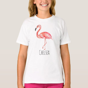 Tropischer Flamingo und Name des Mädchens T-Shirt