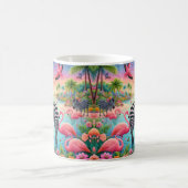 Tropischer Flamingo und Zebra Kaffeetasse (Mittel)