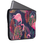 Tropischer Flamingo: Vintages Palmmuster. Laptopschutzhülle (Vorne Rechts)