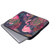 Tropischer Flamingo: Vintages Palmmuster. Laptopschutzhülle (Vorne Knopf)