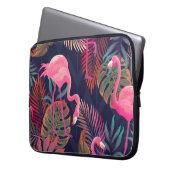 Tropischer Flamingo: Vintages Palmmuster. Laptopschutzhülle (Vorderseite Links)