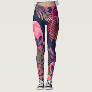 Tropischer Flamingo: Vintages Palmmuster. Leggings