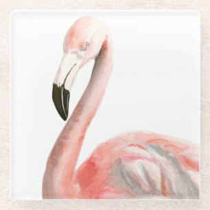 Tropischer Flamingo-Vogel Glasuntersetzer