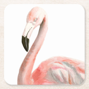 Tropischer Flamingo-Vogel Rechteckiger Pappuntersetzer