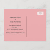 Tropischer Flamingo Wedding speichern Sie das Datu Ankündigungspostkarte (Rückseite)