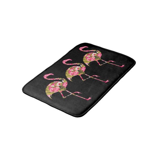 Tropischer Flamingos Badematte (Schrägansicht)