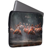 Tropischer Flamingos-individuelle Name Laptopschutzhülle (Vorne Rechts)