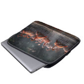 Tropischer Flamingos-individuelle Name Laptopschutzhülle (Vorne Knopf)