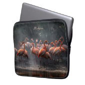 Tropischer Flamingos-individuelle Name Laptopschutzhülle (Vorderseite Links)