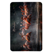 Tropischer Flamingos-individuelle Name Magnet (Vertikal)