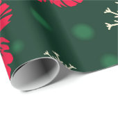 Tropischer floraler Hibiskus Snowflakes Weihnachte Geschenkpapier (Rolleneckpunkt)