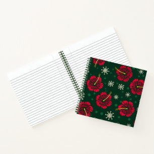 Tropischer floraler Hibiskus Snowflakes Weihnachte Notizblock