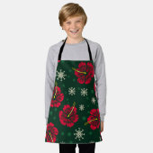Tropischer floraler Hibiskus Snowflakes Weihnachte Schürze (Getragen)