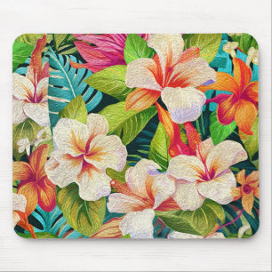 Tropischer floraler Ölmalstil Mousepad