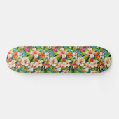 Tropischer floraler Ölmalstil Skateboard (Horizontal)