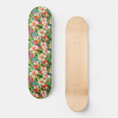 Tropischer floraler Ölmalstil Skateboard (Vorderseite)