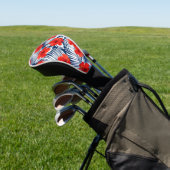 Tropischer Foliage Roter Hibiskus Golf Headcover (In SItu)