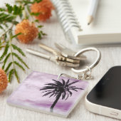 Tropischer Foto-Schlüsselring für die Rosa Palme Schlüsselanhänger (Vorderseite rechts)