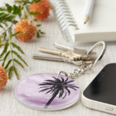 Tropischer Foto-Schlüsselring für die Rosa Palme Schlüsselanhänger (Vorderseite rechts)