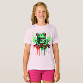 Tropischer Frosch - Froschprinz Girls T - Shirt (Vorne ganz)