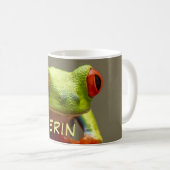 Tropischer Frosch mit Personalisiertem Rotauge Kaffeetasse (VorderseiteRechts)