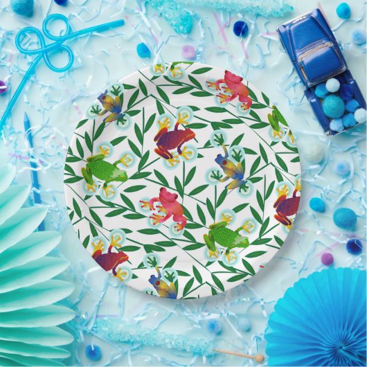 Tropischer Froschdschungel Pappteller (Party)