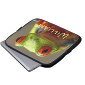 Tropischer Froschkalk grün mit Kurzem Rot Augen Laptopschutzhülle (Vorne Knopf)