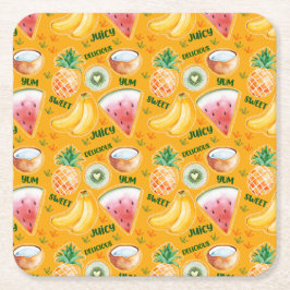 Tropischer Fruchtpapier-Untersetzer Rechteckiger Pappuntersetzer