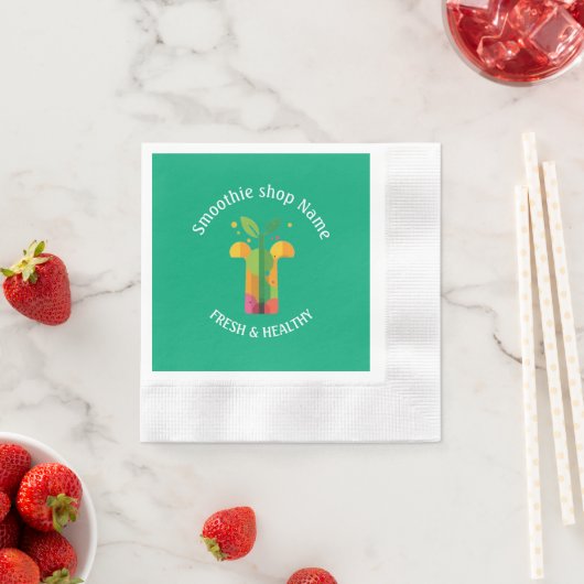 Tropischer Fruchtsmoothie-Shop Saftbar Serviette (Beispiel)