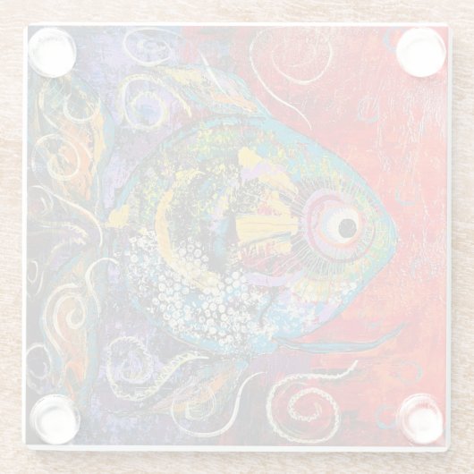 Tropischer Fun Fish Glass Untersetzer (Rückseite)