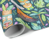 Tropischer Fun Jungle Tiki Vulkan Geschenkpapier (Rolleneckpunkt)