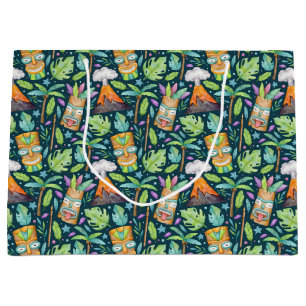 Tropischer Fun Jungle Tiki Vulkan Große Geschenktüte