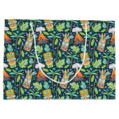 Tropischer Fun Jungle Tiki Vulkan Große Geschenktüte (Rückseite)