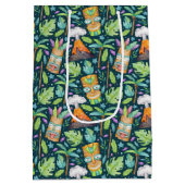 Tropischer Fun Jungle Tiki Vulkan Mittlere Geschenktüte (Rückseite)