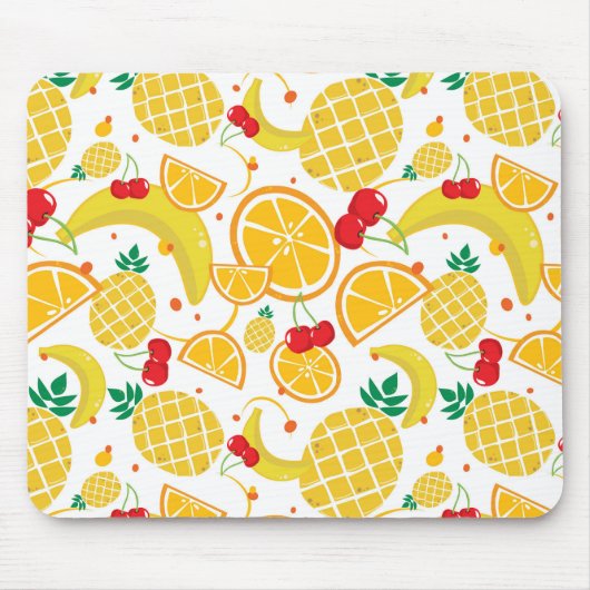 Tropischer Fun Obstbanane Cherry Ananas Orangen Mousepad (Vorne)
