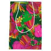 Tropischer Garten Blätter Luau Party Geschenktasch Mittlere Geschenktüte (Rückseite)