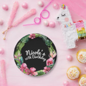 Tropischer Garten Blume & Blätter Party Pappteller (Party)