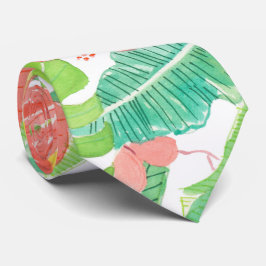 Tropischer Garten, Hibiskus-Plumeria und Blätter a Krawatte