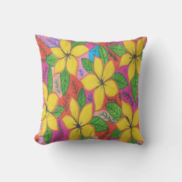 Tropischer Garten Plumeria Kissen