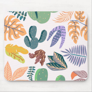 Tropischer Garten Rosa Hintergrund Farbiger Sommer Mousepad