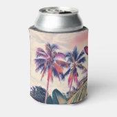 Tropischer Garten, Sonnenuntergang mit Palmen. Dosenkühler (Kanne Rückseite)