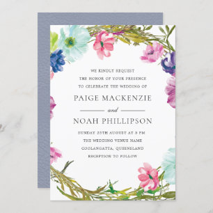 Tropischer Garten Wasserfarbenwelt Hochzeitsreise Einladung