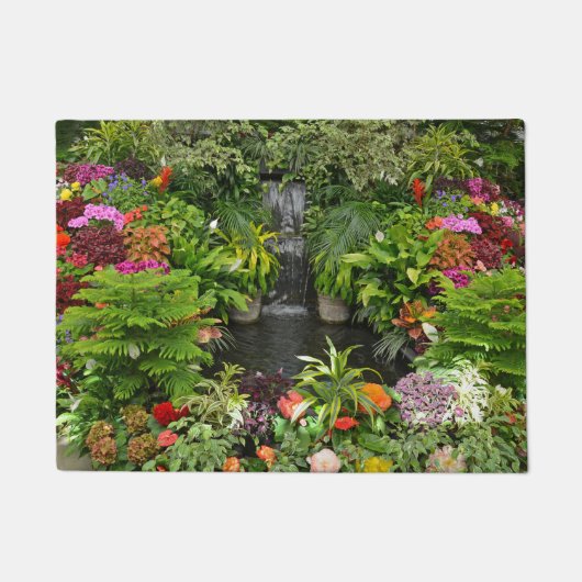 Tropischer Gartenteich und -wasserfall Fußmatte (Vorderseite)