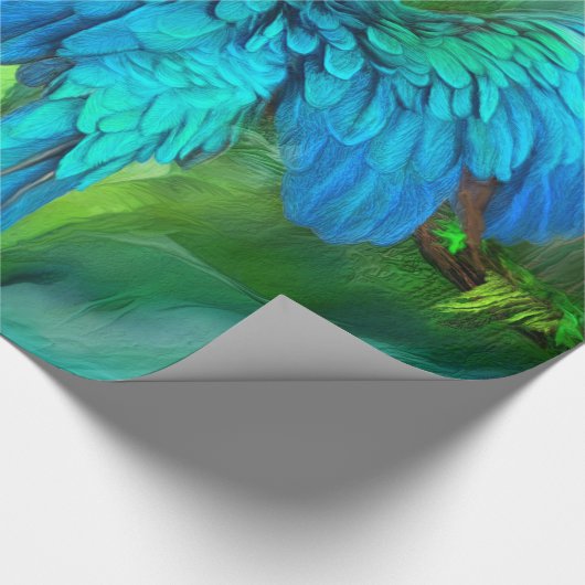 Tropischer Geist - Gold und blaue Geschenkpapier (Ecke)