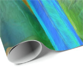 Tropischer Geist - Gold und blaue Geschenkpapier (Rolleneckpunkt)