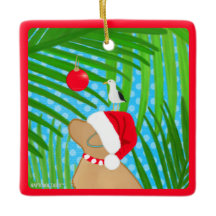 Tropischer Gelbe Labrador Weihnachtsschmuck