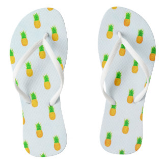 Tropischer Gelber Ananas Druck Strand Badesandalen