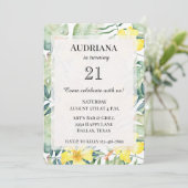 Tropischer Gelber Hibiskus Blumenkohl Blätter Gebu Einladung (Stehend Vorderseite)