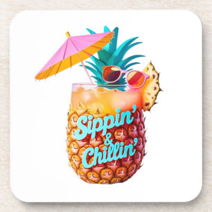 Tropischer Getränk "Sippin & Chillin" Getränkeuntersetzer